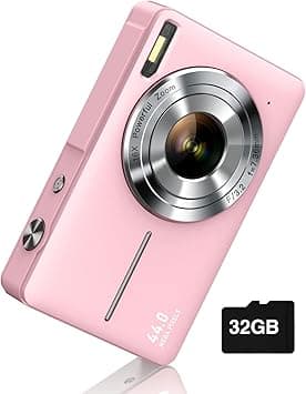 Digital Camera, FHD 1080P Digital Point and Shoot Camera with 16X Zoom Anti Shake, 32GB Card, Compact Small Camera for Boys Girls Kids