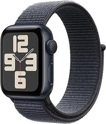 Apple Watch SE (2nd Gen) [GPS 40mm] Smartwatch with Midnight Aluminum Case with Midnight Sport Loop. Fitness & Sleep Tracker, Crash Detection, Heart Rate Monitor, Carbon Neutral